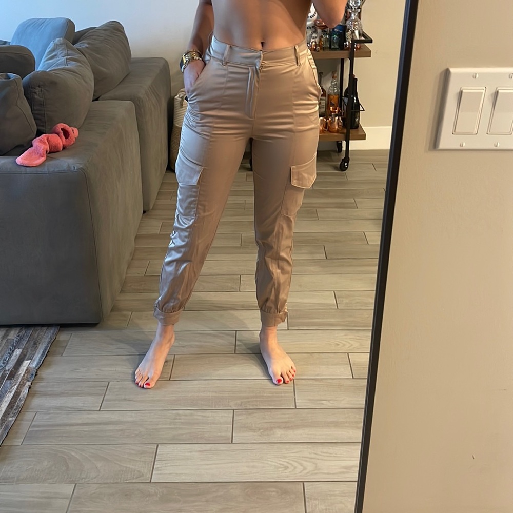 Zara satin cargo pants